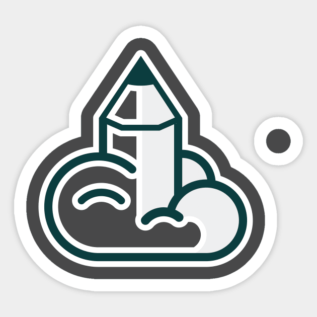 Pencil cloud sticker logo design. Education logo concept. Cloud education logo vector, cloud and pencil sticker design icon. Sticker by AlviStudio